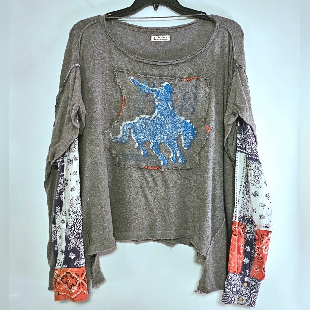 Free People Oversized Bandana-Sleeve Top